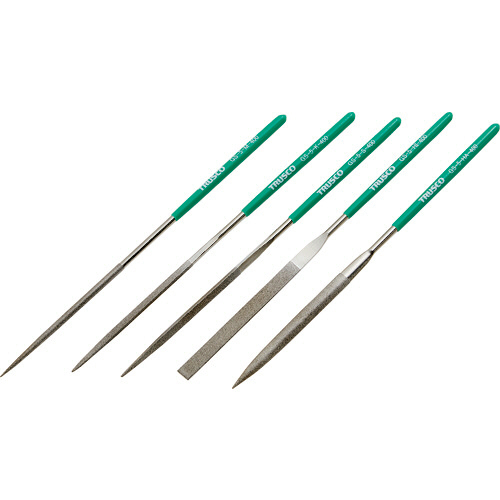 ダイヤモンドヤスリ　精密用　刃長80mm　セット　1セット(5本:各1本)画像