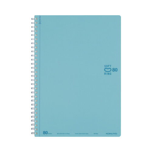 ソフトリングセミＢ５　ドット入　Ｂ罫　８０枚　水色画像