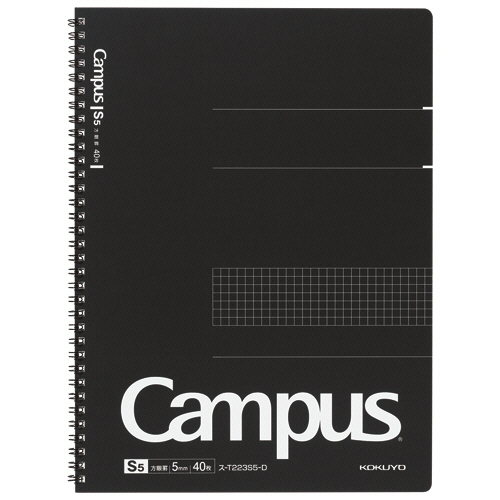 ｷｬﾝﾊﾟｽ ﾂｲﾝﾘﾝｸﾞﾉｰﾄ A4 5mm方眼罫(ｶｯﾄｵﾌ) 40枚 1冊