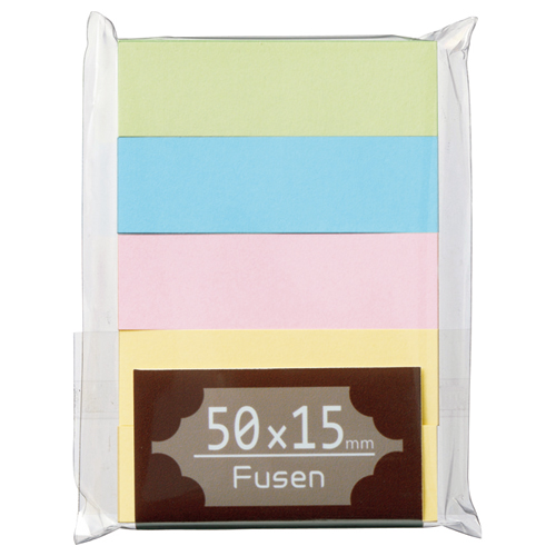 ふせん 50×15mm ﾊﾟｽﾃﾙｱｿｰﾄ 1ﾊﾟｯｸ(5冊)画像
