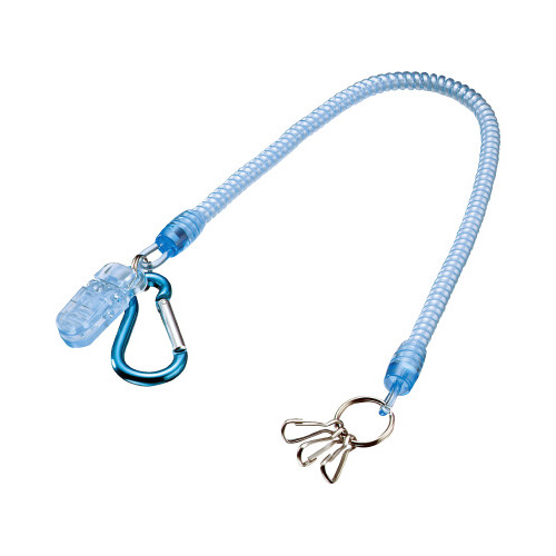 キーチェーン芯入りコイル　クリップ付き　ブルー画像