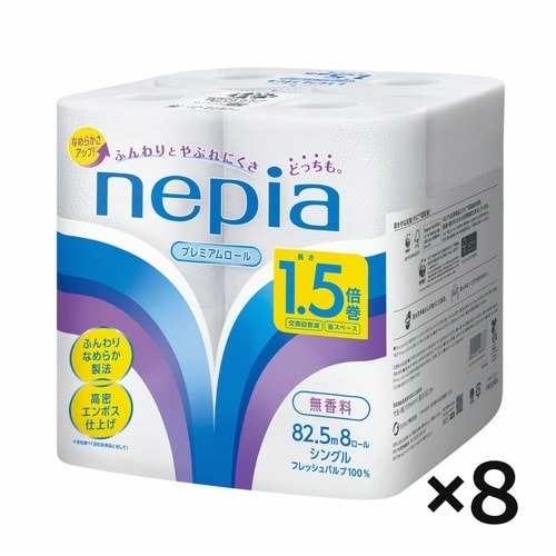 ネピアコンパクト　シングル８２．５ｍ　８個×８画像