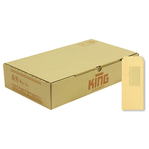 窓明No.6 ｸﾗﾌﾄ 長4 口のり無 70g 〒枠無 ｾﾝﾀｰ貼 1ｹｰｽ(1000枚)画像