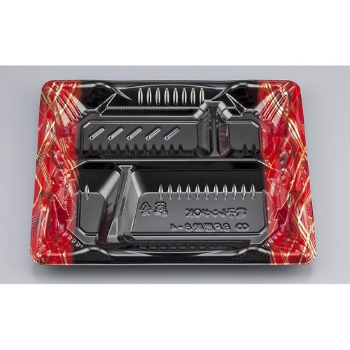 シーピー化成 弁当容器 BF恵味8-4 フレーム赤 本体(N)画像