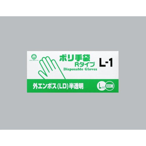 衛生資材 ポリ手袋外エンボスRタイプ L-1 100枚入り 福助工業画像