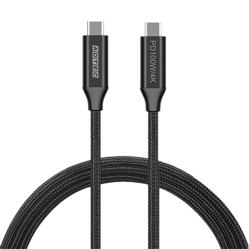 Type-C　to　C　ケーブル　(4K・PD100W/10Gbps)　1.5m　ブラック　1本
