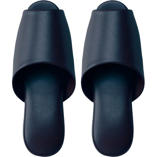 抗菌多機能ビニールスリッパ　前あき　ネイビー画像