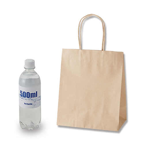 お菓子や小物に！出し入れスムーズな手提げ紙袋（茶）