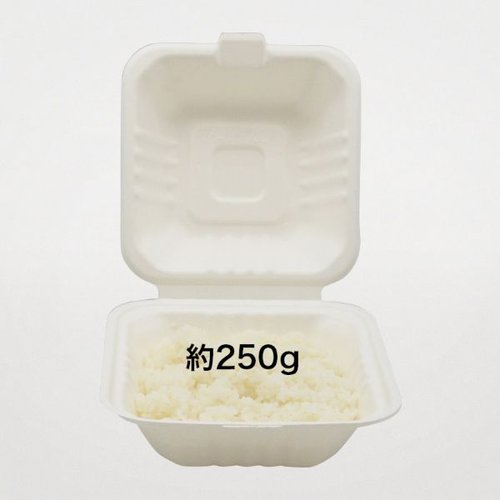 弁当容器 新ABランチ150-150 パックスタイル 透明なパッケージに入った容器が斜めから見える状態
