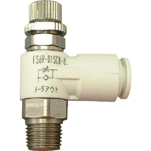 ﾌｧｲﾌﾞSUSｽﾋﾟｰﾄﾞｺﾝﾄﾛｰﾗα 白ﾒｰﾀｰｱｳﾄ 6mm R1/8 1個画像