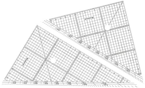 レイアウト用方眼三角定規　２４ｃｍ画像