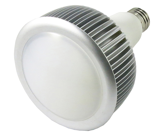 LED投光器　コード10m付き 明るく光る投光器が正面から見える状態、コードがしっかりと付いている様子。