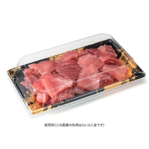 寿司容器 万角22-13B はなの茶 リスパック 上から撮影された茶色の寿司容器が整然と並ぶ様子