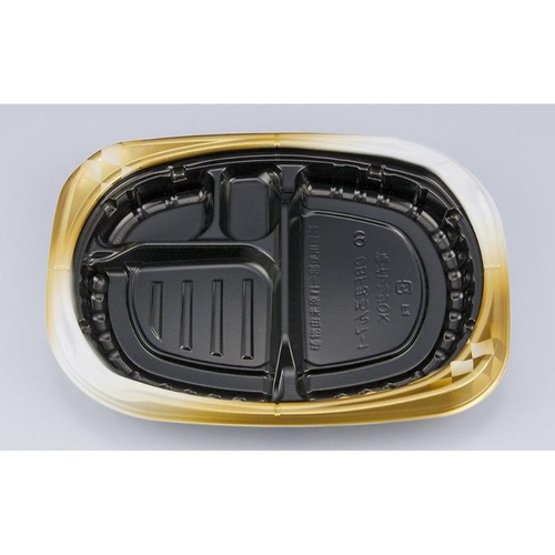 シーピー化成 弁当容器 CBFまろん7-1 ゴルトBW 本体画像