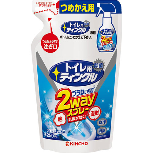 ﾄｲﾚ用ﾃｨﾝｸﾙ ﾄｲﾚ洗剤 直射･泡 2wayｽﾌﾟﾚｰ 詰め替え 250ml 1ﾊﾟｯｸ画像
