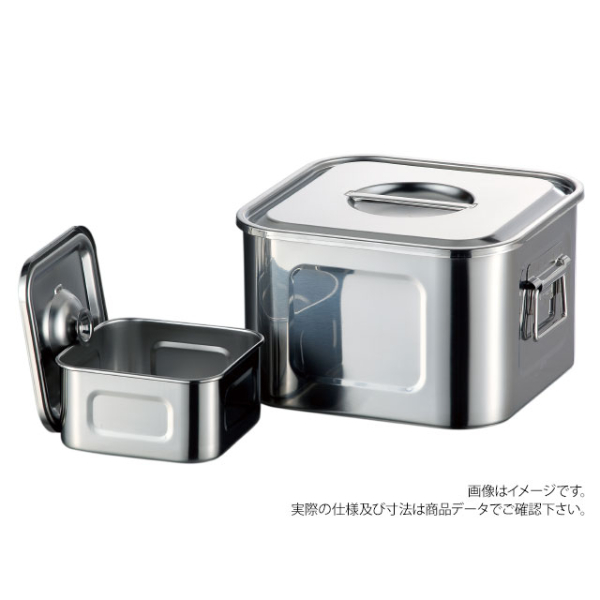 AG18-8 浅型角キッチンポット 18cm(手無) 赤川器物製作所画像