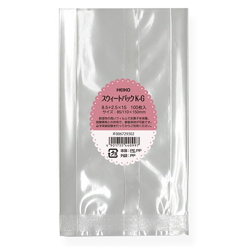 ｽｳｨｰﾄﾊﾟｯｸ K-G 8.5+2.5×15 1ｾｯﾄ(5000枚:100枚×50ﾊﾟｯｸ)画像