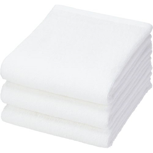 高耐久性フェイスタオル　ホワイト　３枚入×５