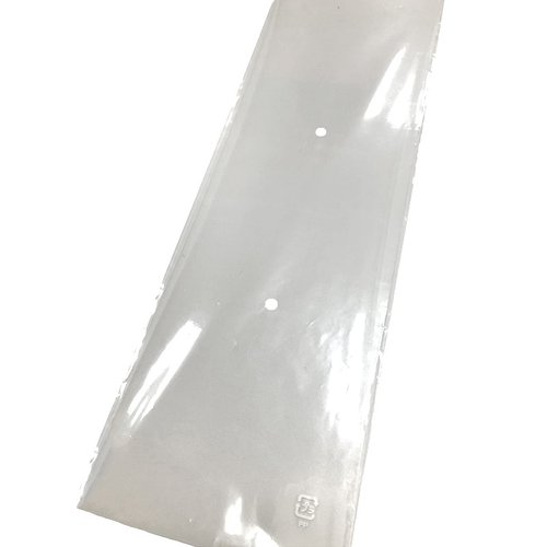 平袋(青果) FG20＃120×780 4穴 P入 ベルグリーンワイズ 透明な平袋が立てられ、中身が見える状態で4つの穴が確認できる。