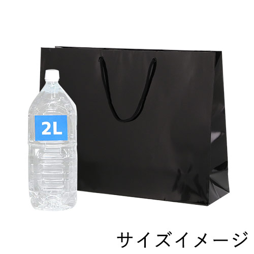 おしゃれなツヤあり仕様で、黒の手提げ紙袋