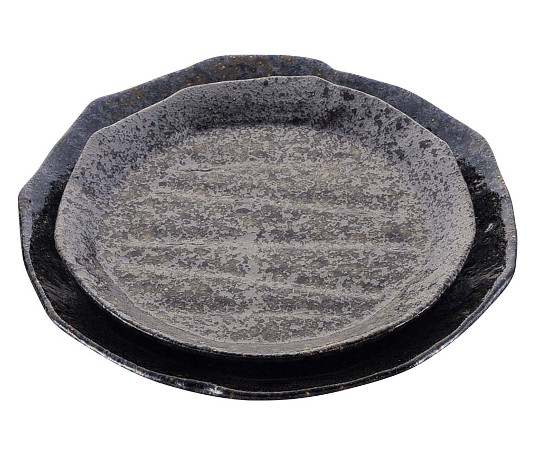 和食器コレクション　黒釉ソギ　丸皿4寸画像