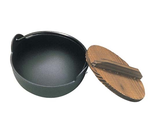 五進 アルミ 田舎鍋（黒塗り）13cm（A-01）