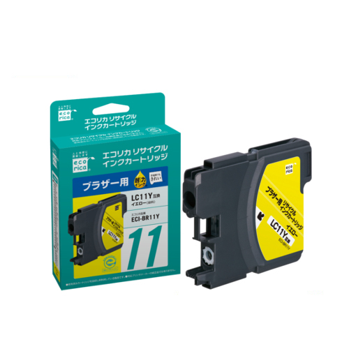 ﾘｻｲｸﾙｲﾝｸｶｰﾄﾘｯｼﾞ ｲｴﾛｰ(染料) [ﾌﾞﾗｻﾞｰ:LC11Y互換] ECI-BR11Y 1個画像