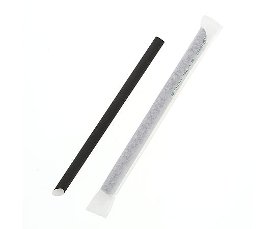 紙ストロー 斜口 12mm 単袋 黒 300本入画像