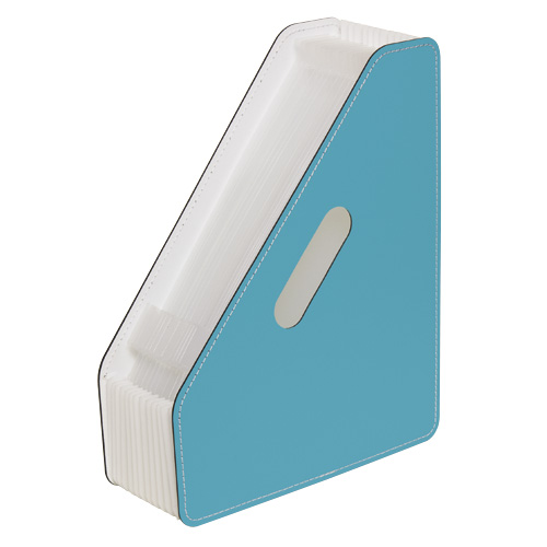 ﾊﾟﾋﾟｴﾘ ﾄﾞｷｭﾒﾝﾄｽﾀﾝﾄﾞ A4ﾀﾃ 12仕切り13ﾎﾟｹｯﾄ ﾌﾞﾙｰ 1個画像