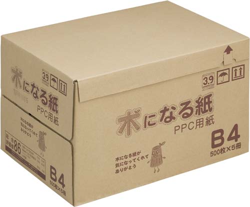 コピー用紙　木になる紙Ｂ４　１箱（５００枚×５冊）画像