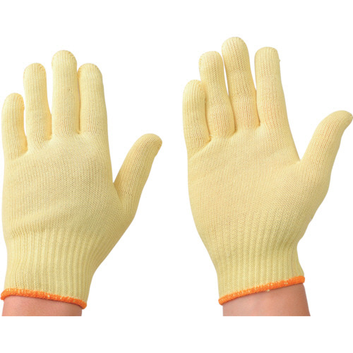 ｹﾌﾞﾗｰ編手袋 10G-M ｲｴﾛｰ/ｵﾚﾝｼﾞ 1双画像