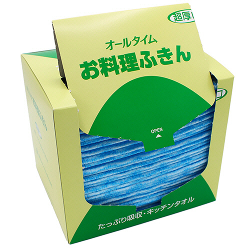 お料理ふきん 超厚口 ﾊｰﾌﾀｲﾌﾟ 30×35cm ﾌﾞﾙｰ 1箱(30枚)