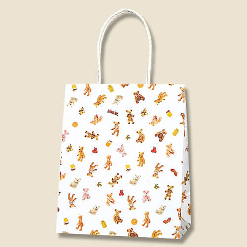 手提げ紙袋（プチベア・口折丸紐・幅220×マチ120×高さ265mm）画像