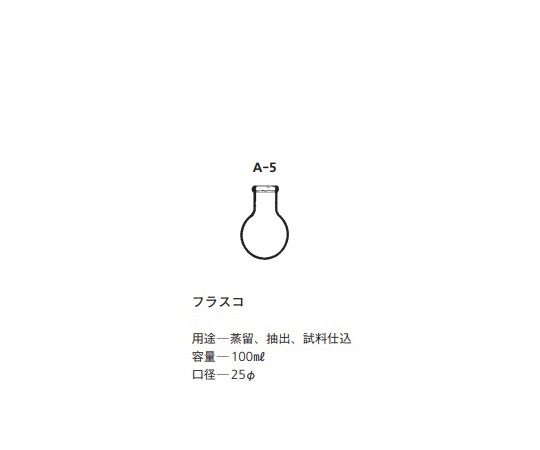 常圧蒸留装置用　交換用フラスコ（100mL）画像
