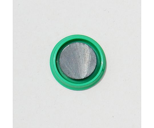 カラーマグネット　丸型　No.30　緑　10個入 シンプルなデザインの緑色の丸型マグネットが整列している様子