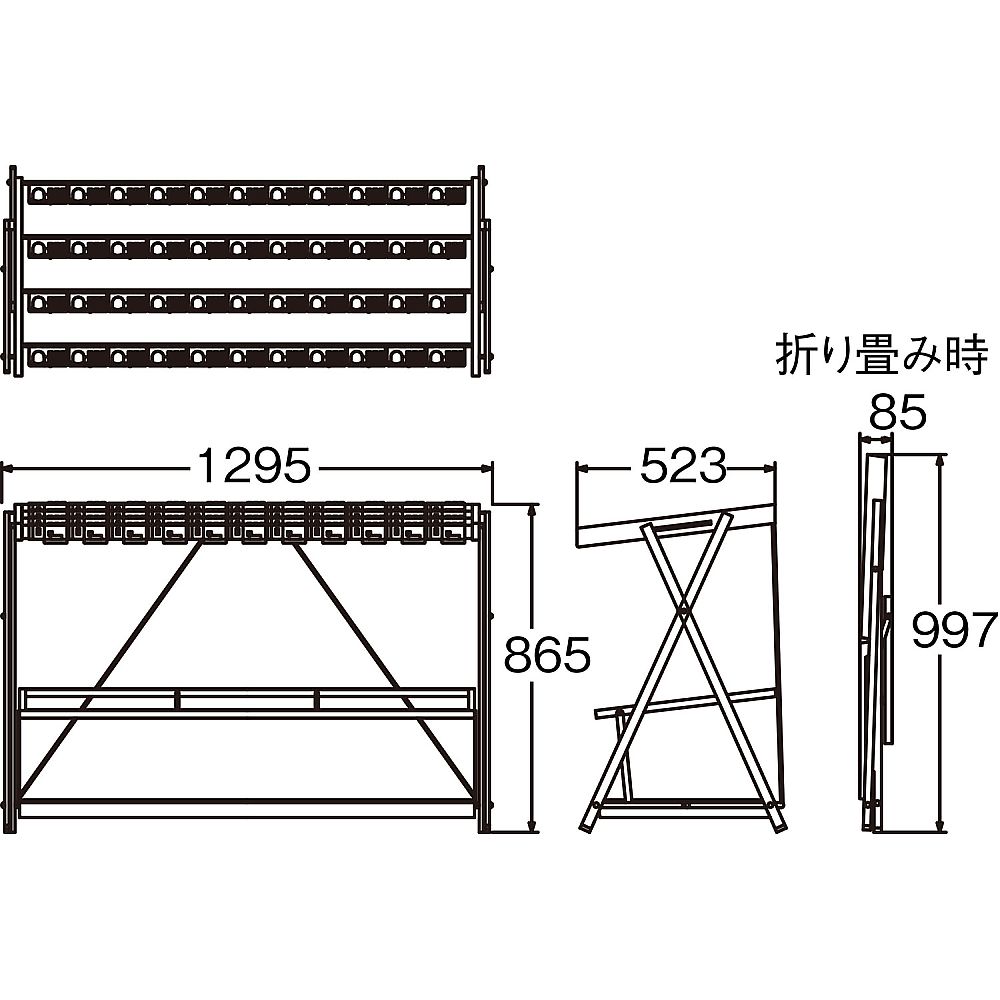 アンブラーPCX 44X (ダイヤルロック) (折りたたみ) コンパクトに折りたたまれた状態で、ダイヤルロックが目立つ角度からのショット。