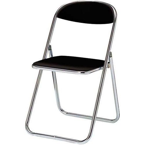 折りたたみイス　座幅３８０　ブラック　６脚セット画像