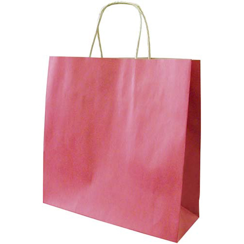 手提袋　茶Ｍ　赤　５０枚×６画像