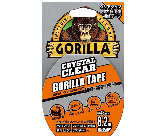 ゴリラテープ　クリスタルクリア　強力多用途補修テープ　48mm×8.2m×0.18mm画像