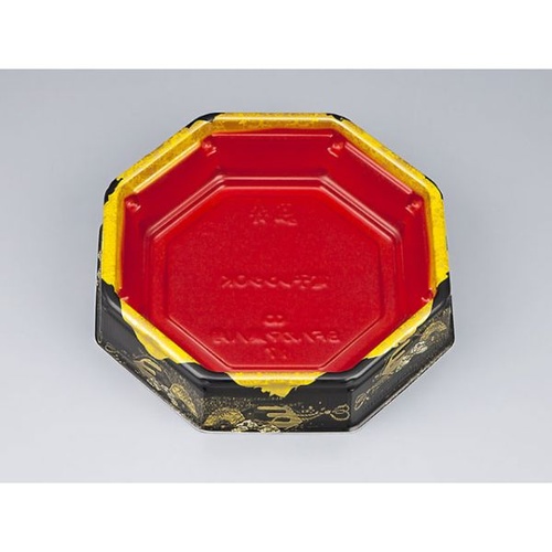 シーピー化成 弁当容器 BFハカマ集八角17 みやこ扇赤 本体(N) 発泡画像