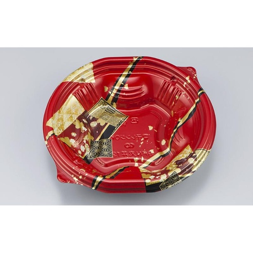 シーピー化成 どんぶり容器 BFN丸丼190 舞絹赤 本体画像