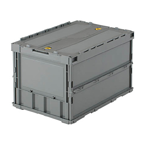 薄型折りたたみｺﾝﾃﾅ 51.3L(ｽﾗｲﾄﾞﾛｯｸﾌﾀ付) ｸﾞﾚｰ 1個