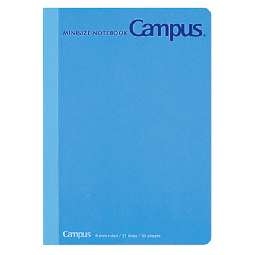 ｷｬﾝﾊﾟｽﾉｰﾄ(ﾐﾆｻｲｽﾞ 中横罫) A6 B罫 30枚 青 1ｾｯﾄ(10冊)画像