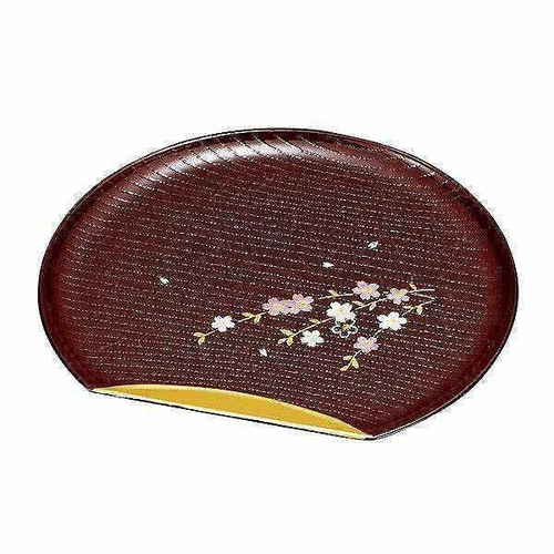 銘々皿 半月皿 溜渕金 花さくら 漆器 和菓子 皿 食器画像