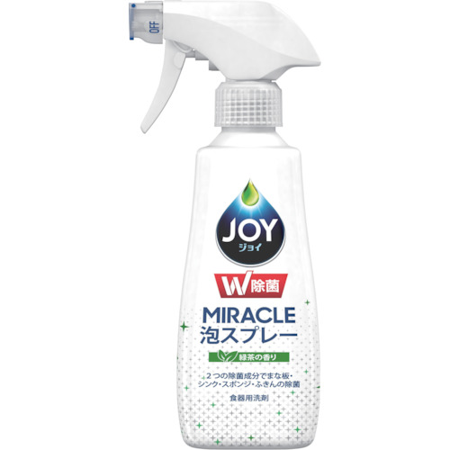 Ｐ＆Ｇ　ジョイ　Ｗ除菌　　ミラクル泡スプレー　食器用洗剤　緑茶の香り　本体　２７５ｍＬ画像