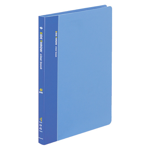 ｸﾘﾔｰﾌﾞｯｸ(固定式･ｻｲﾄﾞｽﾛｰ) A5ﾀﾃ 40ﾎﾟｹｯﾄ 背幅18mm 青 1ｾｯﾄ(10冊)画像