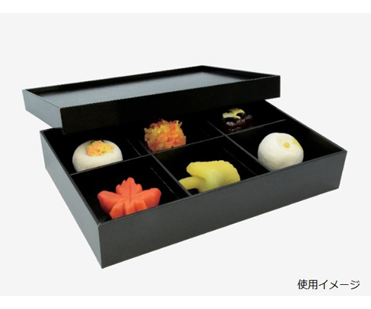 重箱 黒漆 貼箱 260-180 六ツ仕切 10セット×4パック入