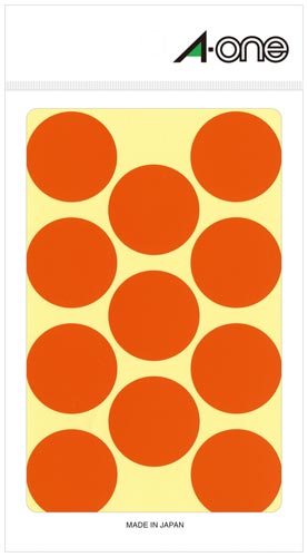 カラーラベル　丸型　３０ｍｍ径　橙画像