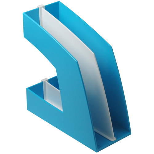 ﾌｧｲﾙﾎﾞｯｸｽ 仕切板付 A4ﾀﾃ 背幅107mm ﾗｲﾄﾌﾞﾙｰ 1個画像