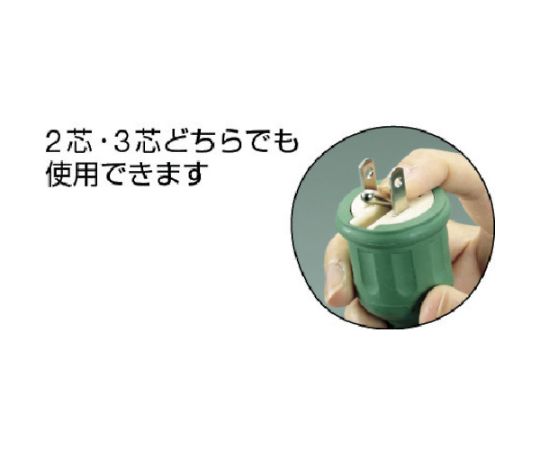 アース付投光器　ポッキンプラグ付コード5m　200W コードとポッキンプラグが付属した投光器が正面から見える状態